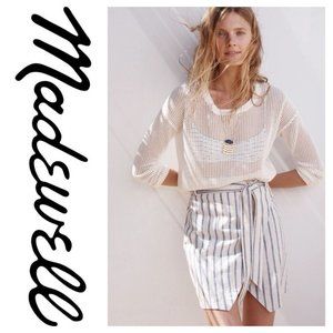 Madewell Cream Northshore Cotton Open Knit Sweater large